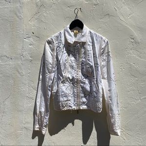 Lightweight off white zip up jacket